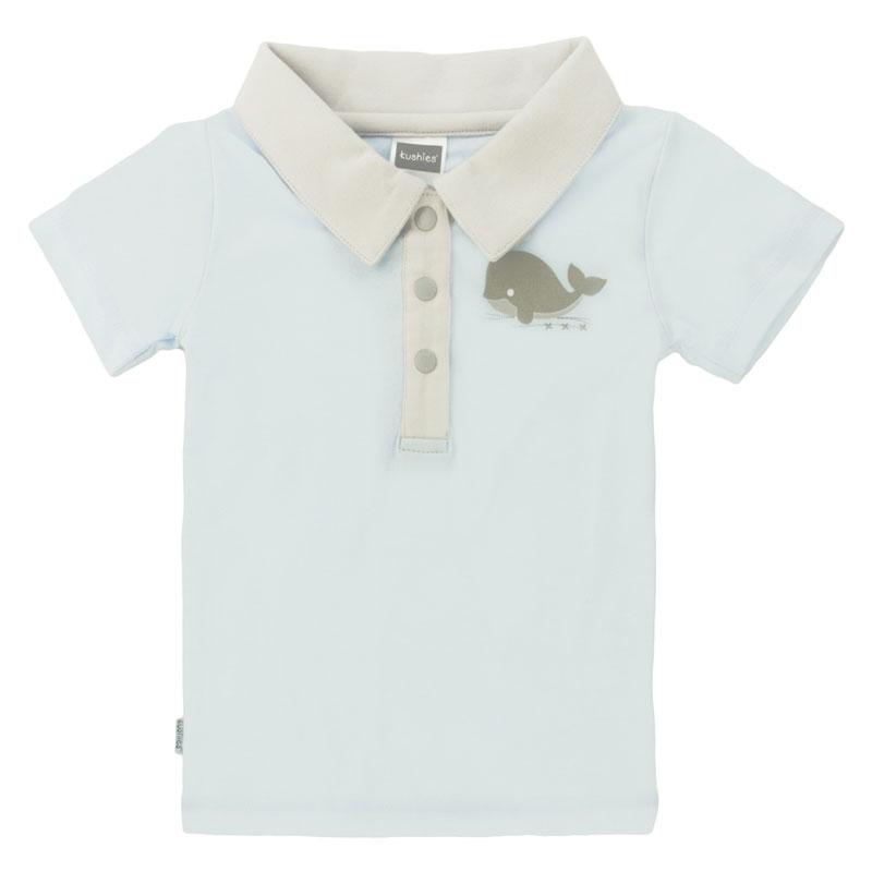 Soft n' Cuddly Boy Short Sleeve Polo T-Shirt - Light Blue
