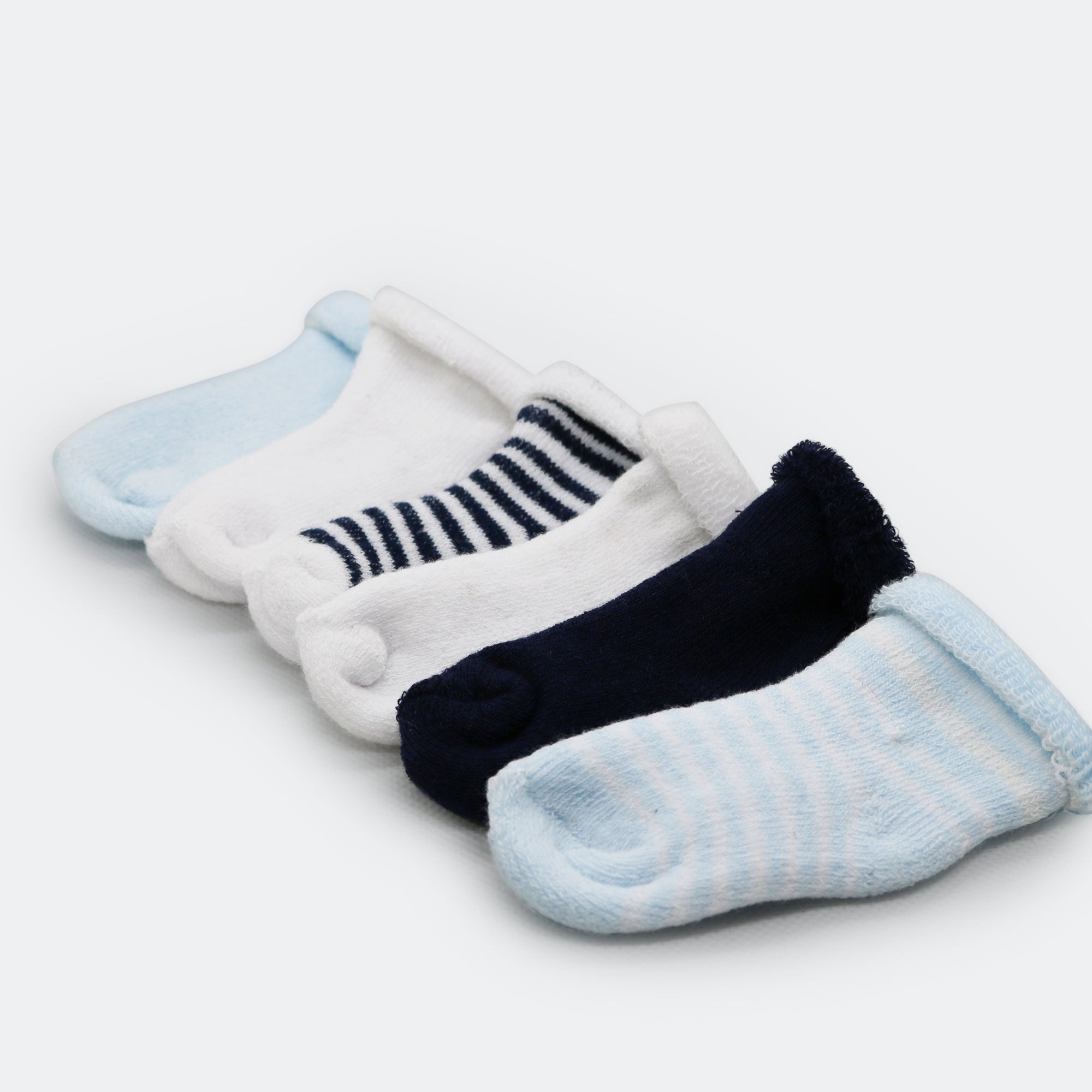 Cotton Blue Printed Socks - Qais