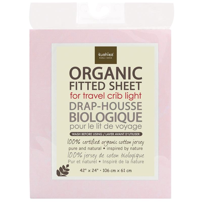 Organic Jersey Travel Lite Crib Sheet Pink