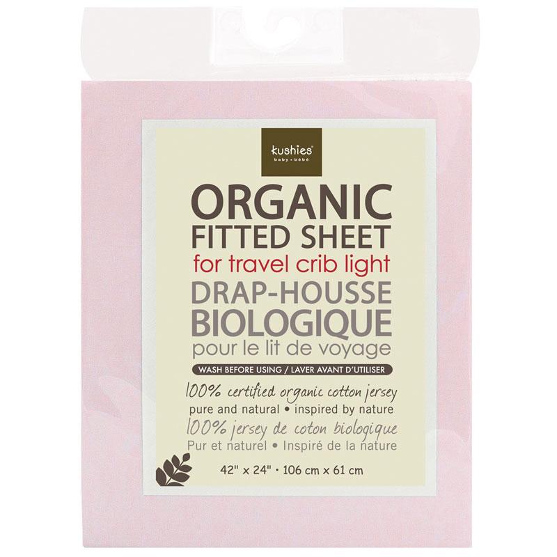 Organic Jersey Travel Lite Crib Sheet Pink