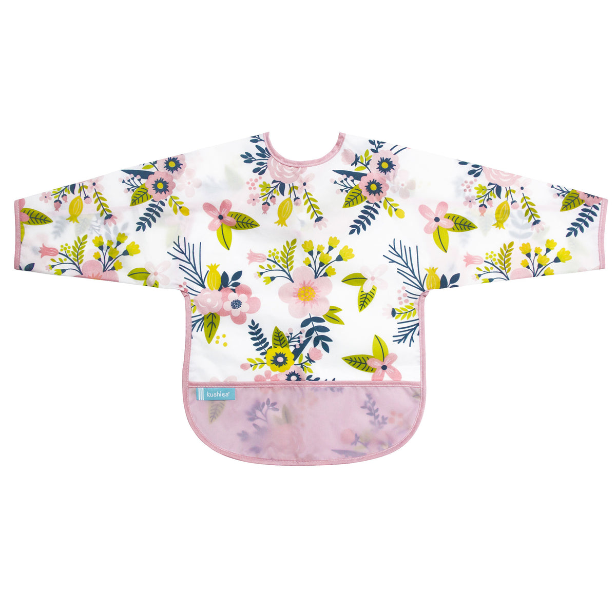 Pink Garden Flowers | Cleanbib with Sleeves