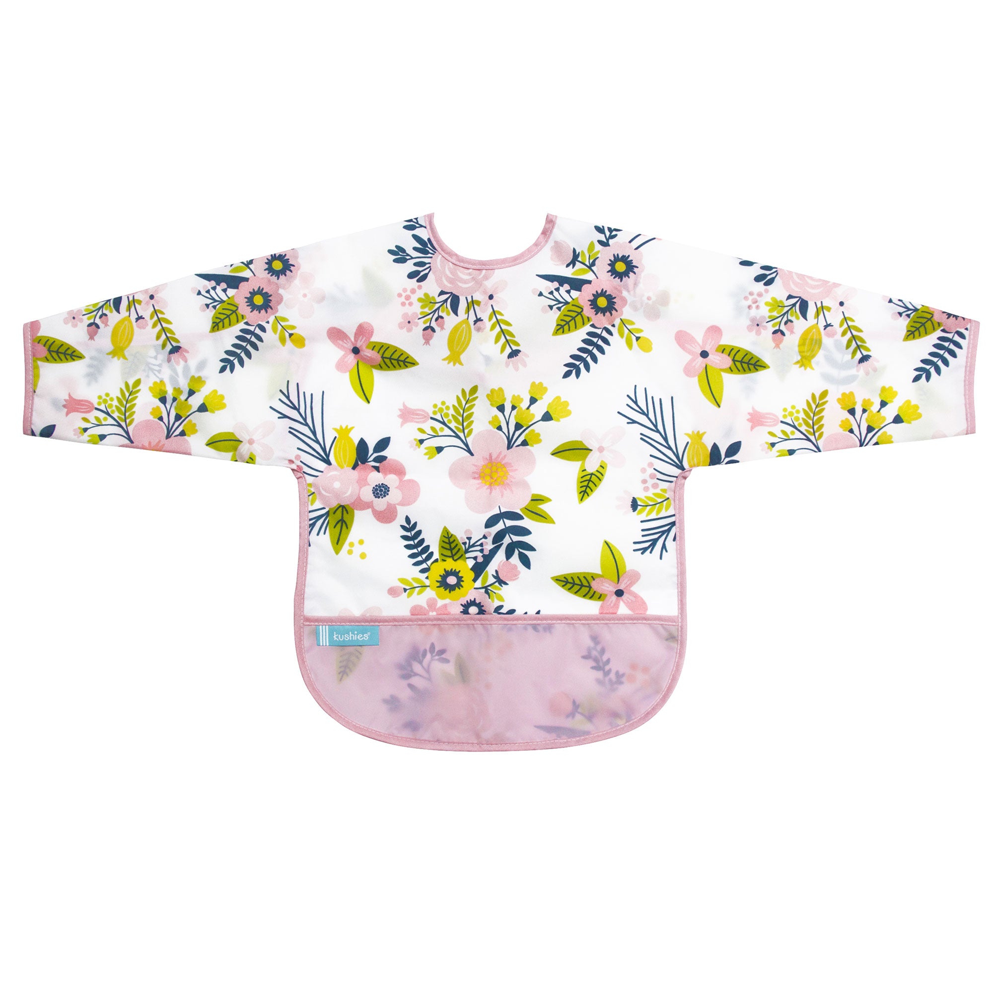 Pink Garden Flowers | Cleanbib with Sleeves