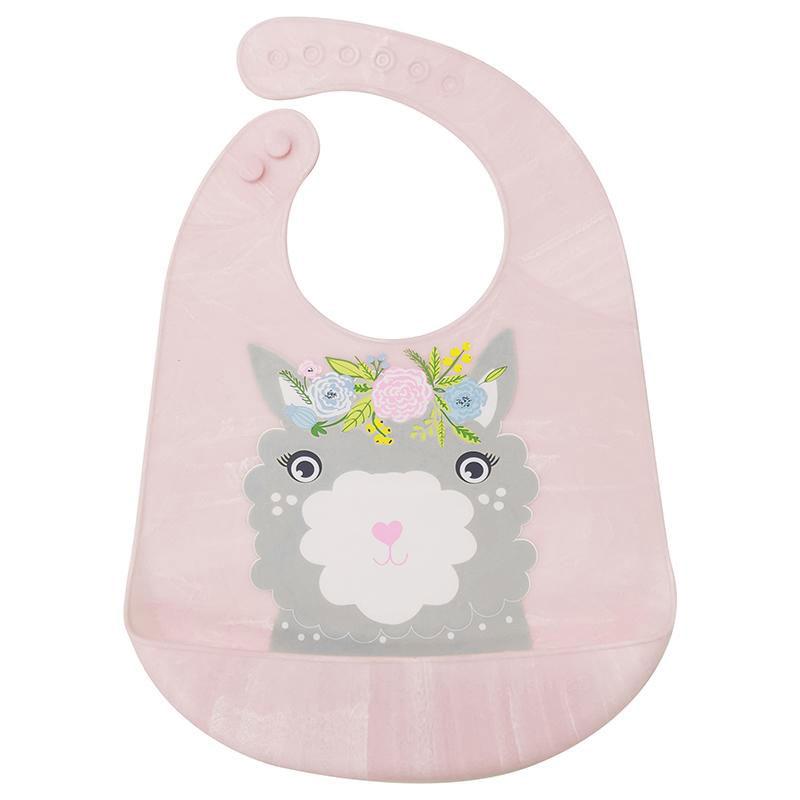 pink marble silicone bib