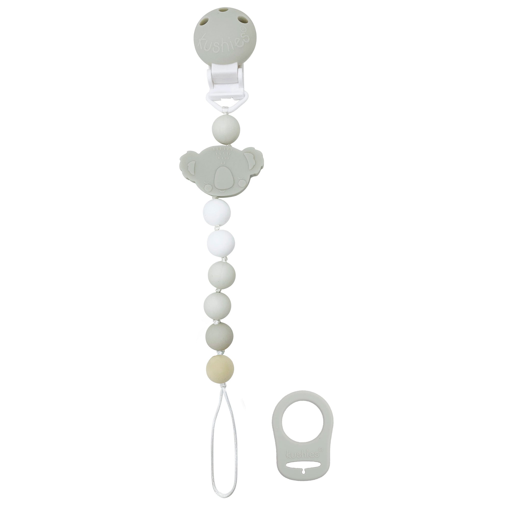silicone koala pacifier clip with universal adapter