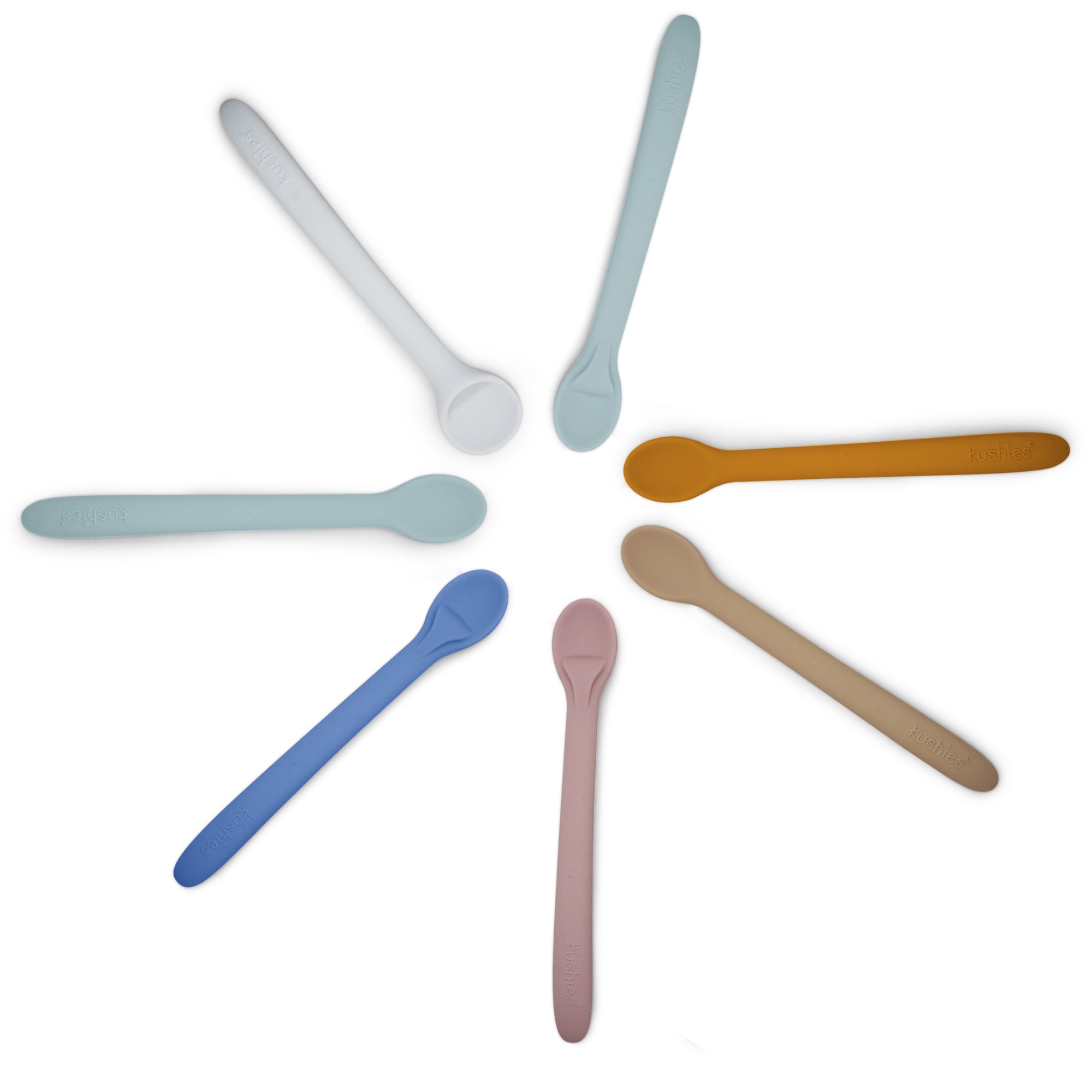 Kushies Silistages Spoons 3 Pack - Blue/Seafoam/Gray